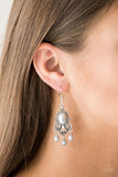 Paparazzi VINTAGE VAULT "I Better Get GLOWING" Silver Earrings Paparazzi Jewelry