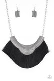 Paparazzi VINTAGE VAULT "My PHARAOH Lady" Black Necklace & Earring S Paparazzi Jewelry