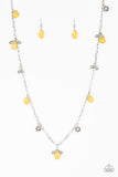 Paparazzi VINTAGE VAULT "Both Feet On The Ground" Yellow Necklace & Earring Set Paparazzi Jewelry