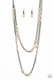 Paparazzi "Pearl Promenade" Brass Necklace & Earring Set Paparazzi Jewelry