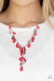 Paparazzi VINTAGE VAULT "Sailboat Sunsets" Red Necklace & Earring Set Paparazzi Jewelry
