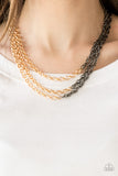 Paparazzi VINTAGE VAULT "Metro Madness" Gold Necklace & Earring Set Paparazzi Jewelry