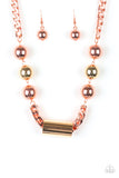 Paparazzi VINTAGE VAULT "All About Attitude" Copper Necklace & Earring Set Paparazzi Jewelry