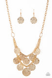 Paparazzi "Works Every Chime" Gold Necklace & Earring Set Paparazzi Jewelry