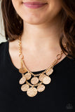 Paparazzi "Works Every Chime" Gold Necklace & Earring Set Paparazzi Jewelry