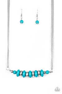 Paparazzi VINTAGE VAULT "On Mountain Time" Blue Necklace & Earring Set Paparazzi Jewelry