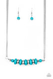 Paparazzi VINTAGE VAULT "On Mountain Time" Blue Necklace & Earring Set Paparazzi Jewelry