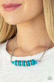 Paparazzi VINTAGE VAULT "On Mountain Time" Blue Necklace & Earring Set Paparazzi Jewelry