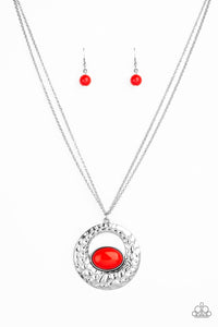 Paparazzi "Viva Vivacious" Red Necklace & Earring Set Paparazzi Jewelry