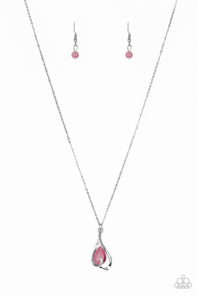 Paparazzi Tell Me A Love Story Pink Necklace And Earring Set