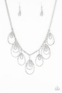 Paparazzi VINTAGE VAULT "Rustic Ritz" Silver Necklace & Earring Set Paparazzi Jewelry