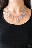 Paparazzi VINTAGE VAULT "Rustic Ritz" Silver Necklace & Earring Set Paparazzi Jewelry