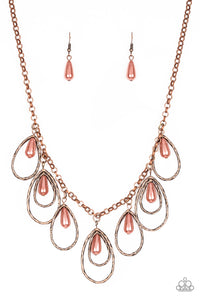 Paparazzi VINTAGE VAULT "Rustic Ritz" Copper Necklace & Earring Set Paparazzi Jewelry