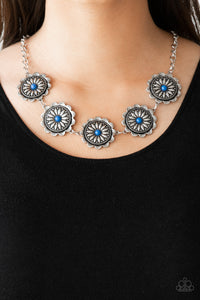 Paparazzi "Me-dallions, Myself, and I" Blue Necklace & Earring Set Paparazzi Jewelry
