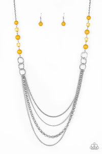 Paparazzi VINTAGE VAULT "Vividly Vivid" Yellow Necklace & Earring Set Paparazzi Jewelry