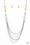 Paparazzi VINTAGE VAULT "Vividly Vivid" Yellow Necklace & Earring Set Paparazzi Jewelry