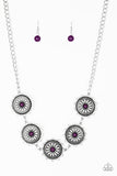 Paparazzi VINTAGE VAULT "Me-dallions, Myself, and I" Purple Necklace & Earring Set Paparazzi Jewelry