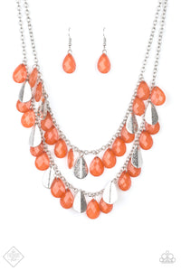 Paparazzi "Life of the Fiesta" FASHION FIX Orange Necklace & Earring Set Paparazzi Jewelry