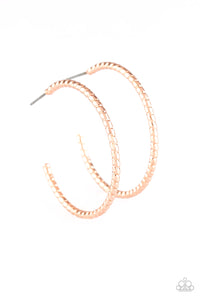 Paparazzi "HOOP, Line, and Sinker" Rose Gold Earrings Paparazzi Jewelry