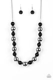 Paparazzi VINTAGE VAULT "Top Pop" Black Necklace & Earring Set Paparazzi Jewelry