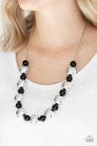 Paparazzi VINTAGE VAULT "Top Pop" Black Necklace & Earring Set Paparazzi Jewelry