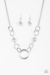 Paparazzi VINTAGE VAULT "Lead Role" Silver Necklace & Earring Set Paparazzi Jewelry