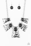Paparazzi VINTAGE VAULT "Cougar" Black Necklace & Earring Set Paparazzi Jewelry