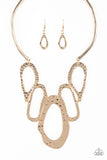 Paparazzi "Prime Prowess" Gold Necklace & Earring Set Paparazzi Jewelry