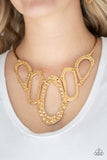 Paparazzi "Prime Prowess" Gold Necklace & Earring Set Paparazzi Jewelry