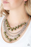Paparazzi VINTAGE VAULT "Rockin Rockette" Green Necklace & Earring Set Paparazzi Jewelry