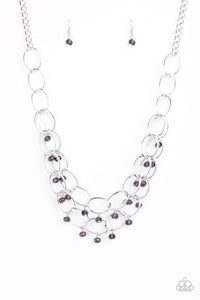 Paparazzi VINTAGE VAULT "Yacht Tour" Purple Necklace & Earring Set Paparazzi Jewelry