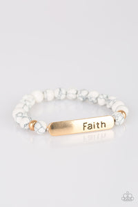 Paparazzi "Fearless Faith" Gold Bracelet Paparazzi Jewelry