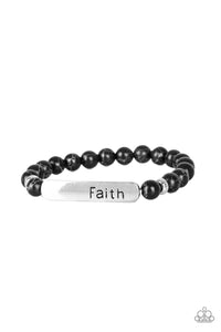Paparazzi "Fearless Faith" Black Bracelet Paparazzi Jewelry
