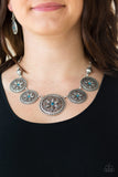 Paparazzi VINTAGE VAULT "Written In The STAR LILIES" Blue Necklace & Earring Set Paparazzi Jewelry