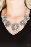 Paparazzi VINTAGE VAULT "Written In The STAR LILIES" White Necklace & Earring Set Paparazzi Jewelry