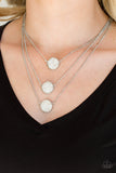 Paparazzi VINTAGE VAULT "CEO of Chic" White Necklace & Earring Set Paparazzi Jewelry