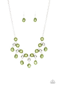 Paparazzi "Queen Of The Gala" Green Necklace & Earring Set Paparazzi Jewelry