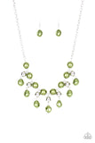 Paparazzi "Queen Of The Gala" Green Necklace & Earring Set Paparazzi Jewelry