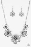 Paparazzi "Secret Garden" Silver Necklace & Earring Set Paparazzi Jewelry