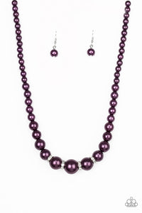 Paparazzi VINTAGE VAULT "Party Pearls" Purple Necklace & Earring Set Paparazzi Jewelry