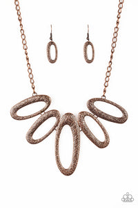 Paparazzi VINTAGE VAULT "Easy, TIGRESS!" Copper Necklace & Earring Set Paparazzi Jewelry