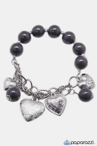 Paparazzi "Heart of Hearts" Black Bracelet Paparazzi Jewelry