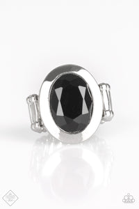 Paparazzi "Deal or Noir Deal" FASHION FIX Magnificent Musings December 2018 Black Gem Silver Ring Paparazzi Jewelry