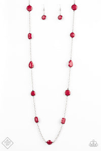 Paparazzi VINTAGE VAULT "Color Me Carefree" FASHION FIX Red Necklace & Earring Set Paparazzi Jewelry