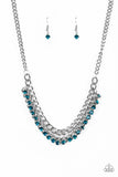 Paparazzi "Glow and Grind" Blue Necklace & Earring Set Paparazzi Jewelry