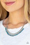Paparazzi "Glow and Grind" Blue Necklace & Earring Set Paparazzi Jewelry