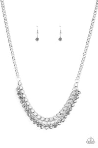 Paparazzi "Glow and Grind" Silver Necklace & Earring Set Paparazzi Jewelry
