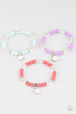 Girls Multi Starlet Shimmer Bracelets Rose Flower Charm Set of 5 Paparazzi Jewelry