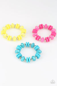 Girls Multi Color Disc Starlet Shimmer Bracelets Set of 5 Paparazzi Jewelry