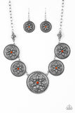 Paparazzi VINTAGE VAULT "Written In The STAR LILIES" Orange Necklace & Earring Set Paparazzi Jewelry